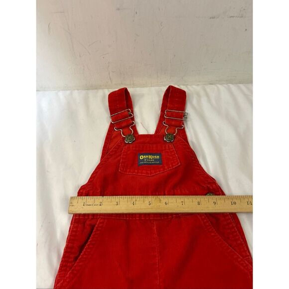 Oshkosh red corduroy overalls 6m? snaps - Picture 5 of 6